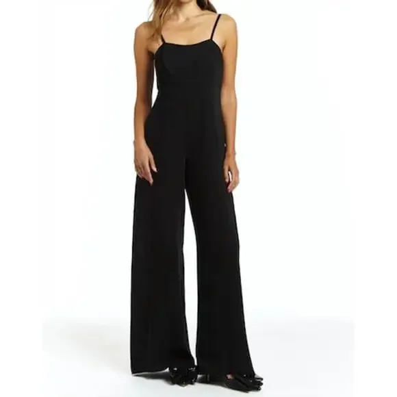 DREW Black Wide Leg Jumpsuit - Picture 2 of 2